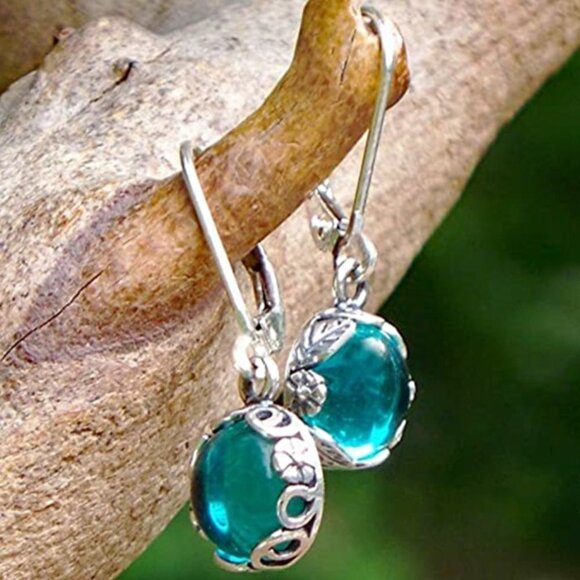 💥925 silver plated Lab Crystal Korean Romantic DropEarrings for Women,UNVN12476 - Picture 1 of 4